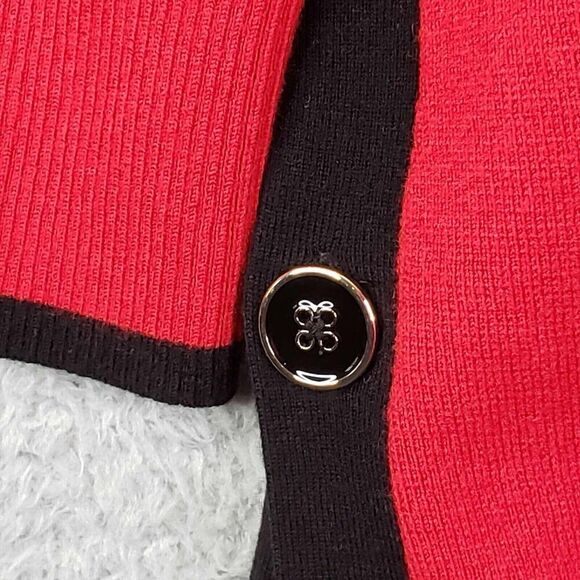 Chicos Sweater Women's 4 Size XXL Red Long Sleeve Mock Neck Button - Picture 5 of 8